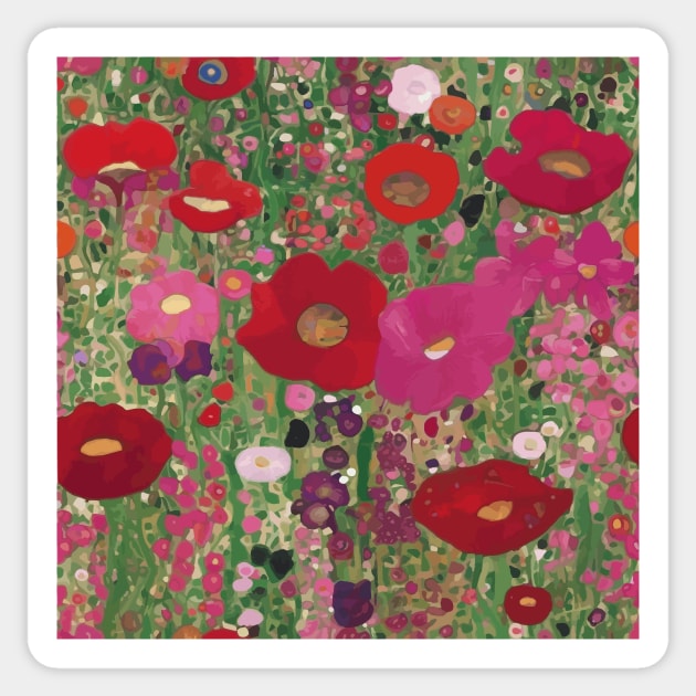 Red and Pink Flower Garden Sticker by bragova